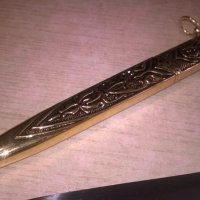 нож сабя-златна кама с ножница-метални-38х11см-внос швеицария, снимка 15 - Колекции - 23662044