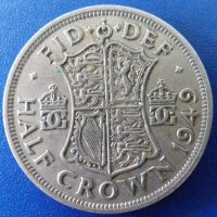 Монета Великобритания - 1/2 Крона 1949 г. Крал Джордж VI, снимка 1 - Нумизматика и бонистика - 20963870