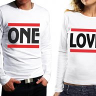 ЗА ВЛЮБЕНИ! ONE LOVE блузи в цвят по избор! Поръчай модел С ТВОЯ ИДЕЯ!, снимка 1 - Тениски - 12988978