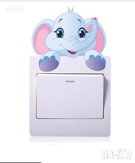 Сладко Слонче стикер за контакт ключ на лампа копчето детска стая, снимка 1