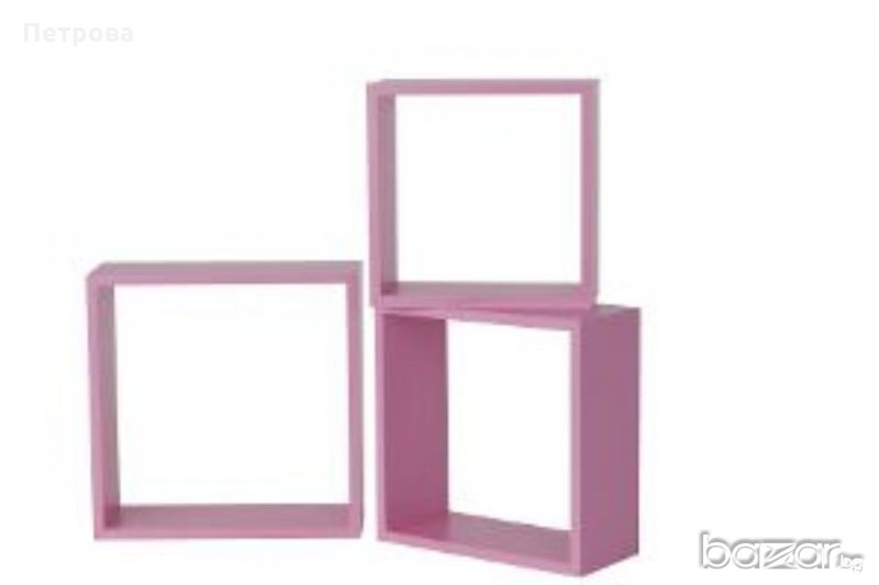 Комплект розови квадратни етажерки, снимка 1