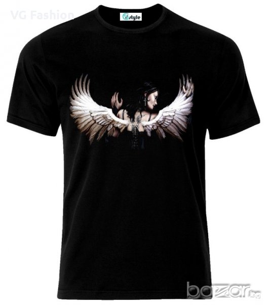 Мъжка тениска Beautiful Dark Woman Angel Gothic Skull Tattoo, снимка 1