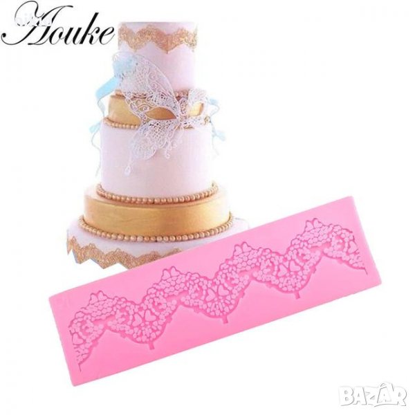 Зиг Заг ивица силиконов молд за захарна дантела кант декорация за торта с гъмпейст фондан, снимка 1