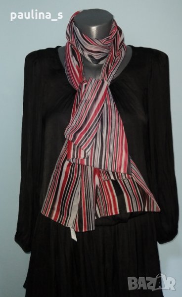 Дълъг прозрачен шал от копринена органза, снимка 1