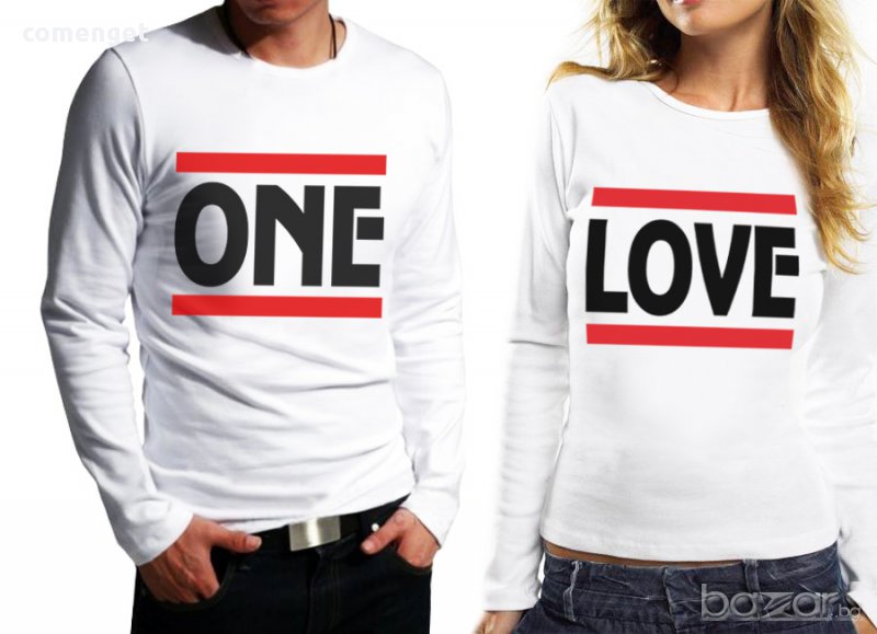 ЗА ВЛЮБЕНИ! ONE LOVE блузи в цвят по избор! Поръчай модел С ТВОЯ ИДЕЯ!, снимка 1