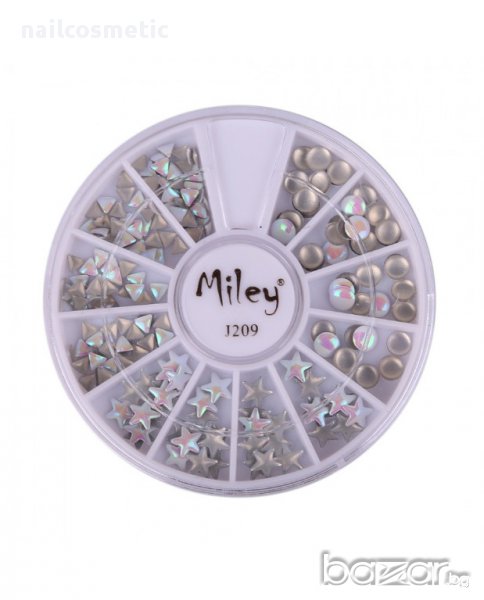 Палитра декорации 3 размера тип капса със седефен/слюден ефект, снимка 1