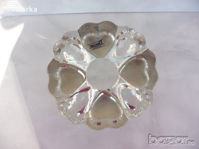 Голям тежък стъклен пепелник за цигари и пури на сърца любов, снимка 5 - Други стоки за дома - 20551809