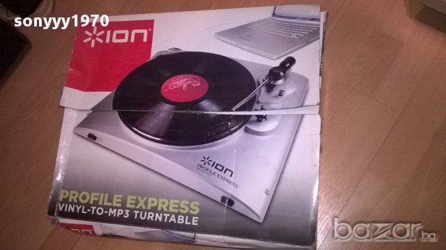 Ion-profile express-vinyl to mp3 turnable-в кашон-внос англия, снимка 9 - Ресийвъри, усилватели, смесителни пултове - 16846216