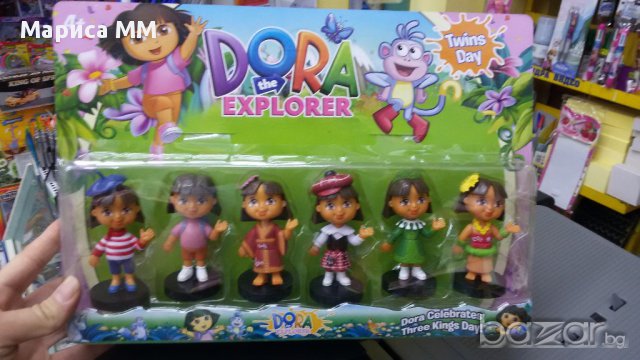 Комплект фигурки за торта Дора Дисни фигури 6броя на блистер , снимка 1