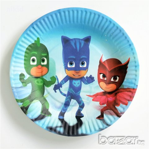 PJMASKS PJ Masks PJ Mask 10 бр парти чинии чинийки, снимка 1 - Чинии - 20644625