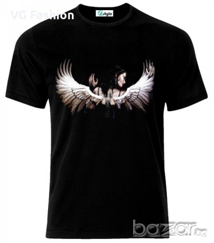 Мъжка тениска Beautiful Dark Woman Angel Gothic Skull Tattoo