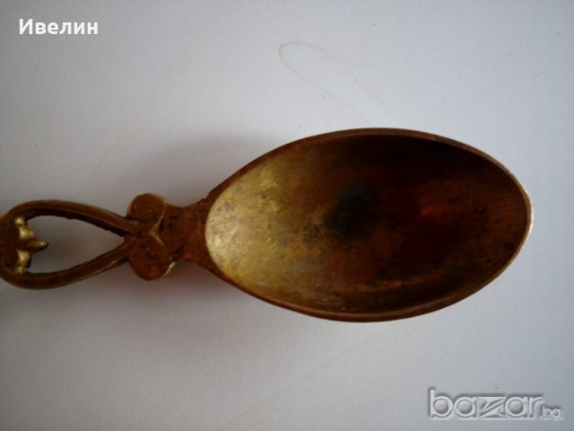 стара месингова лъжица, снимка 2 - Антикварни и старинни предмети - 21179192