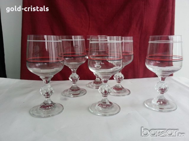 сервиз кристални чаши за вино и ракия , снимка 7 - Антикварни и старинни предмети - 20416528