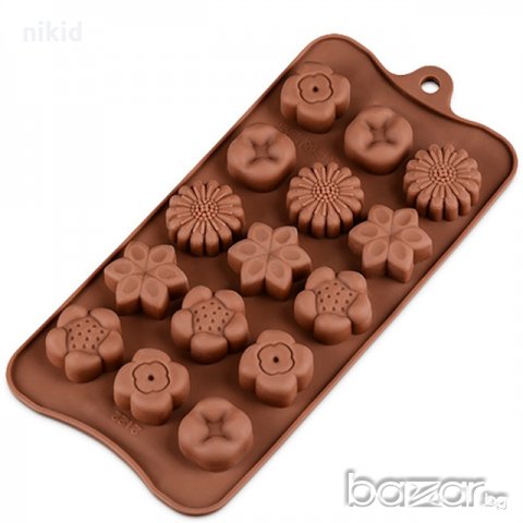 15 бр 5 вида цветя цвете силиконов молд форма декорация торта фондан шоколад бонбони желе гипс