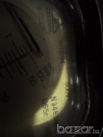 Мегаомметър, мегер, изм.съпротивление на изолация М1101М с генератор - качество от 1965 г. -работещ, снимка 14 - Генератори - 20014390