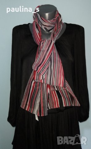 Дълъг прозрачен шал от копринена органза