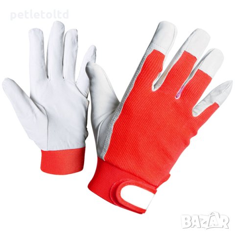 Ръкавици с 5 пръста, агнешка кожа и памучно трико, снимка 2 - За селскостопански - 22322159