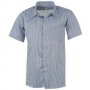 Мъжка риза с къс ръкав - синьо райе