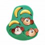 3 маймунки маймуна и банани силиконов молд форма декорация и украса фондан шоколад тесто, снимка 1 - Форми - 19740502
