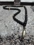 Мъжки гердан в СТИЛ tabby от естествени камъни Ръчна изработка броеница оникс и стомана куршум Табу, снимка 2