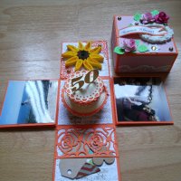 Експлодираща кутийка слънчоглед за юбилей, бал, рожден ден, снимка 5 - Подаръци за жени - 25317152