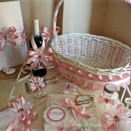 Комплект за кръщене в розово и бяло с калинки и подаръчета слончета, снимка 3 - Подаръци за кръщене - 16467587