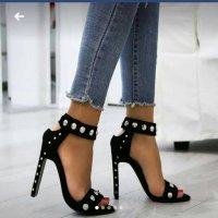 Нови черни стилни сандали, снимка 1 - Сандали - 21648288