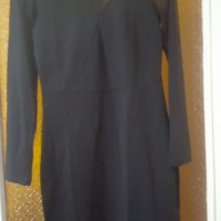 Черна рокля с прозрачна тюлена част на гърба, снимка 1 - Рокли - 24633261