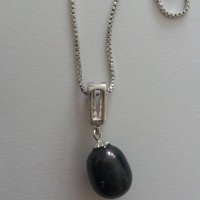 Сребърен комплект с естествени черни перли, снимка 5 - Бижутерийни комплекти - 21327052