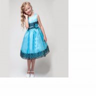 детска рокля в синьо и черно всички размери 100-140, снимка 1 - Детски рокли и поли - 14093096