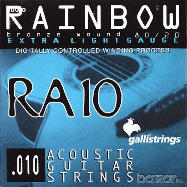 Струни за акустична китара Galli Rainbow RA10, снимка 1