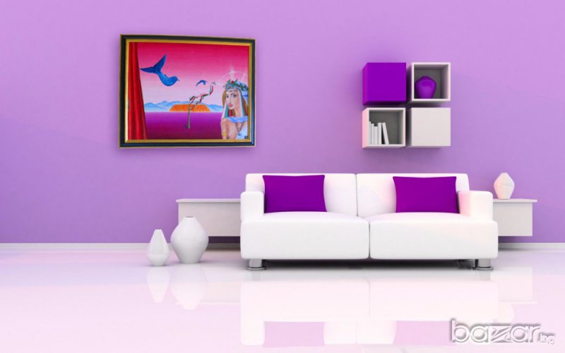 "Пролетна богиня", маслена картина, Стен Леон, Наградена на международна изложба в София, 1998г. , снимка 1