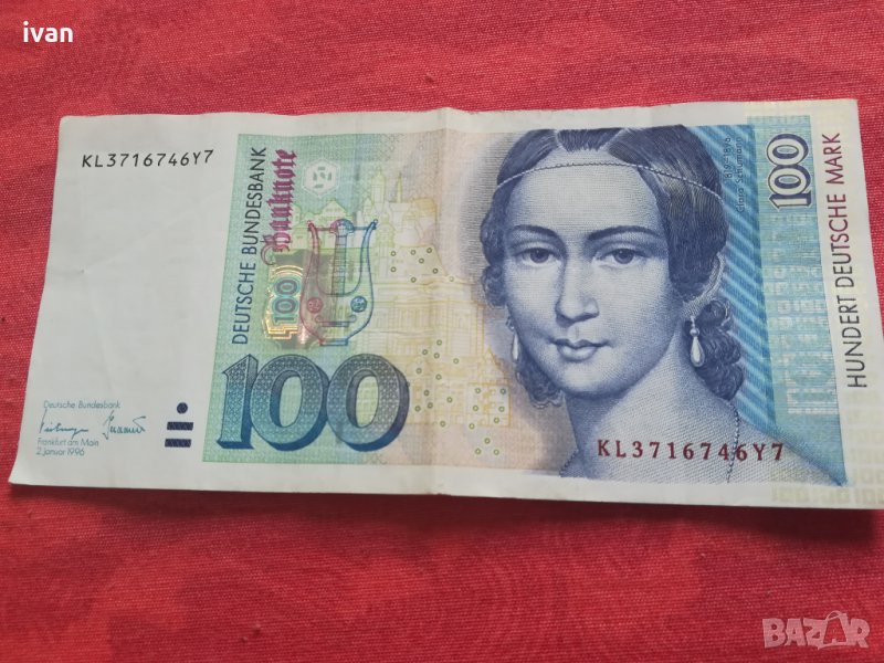 Изкупувам банкноти от 100 западно  германски марки. Може и количества. , снимка 1