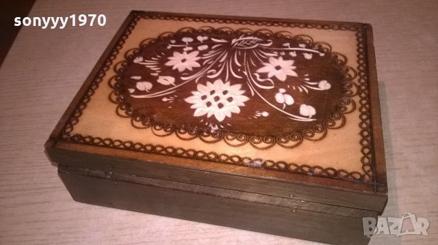 дървена кутия-внос швеицария-19х14х6см, снимка 3 - Колекции - 22057917