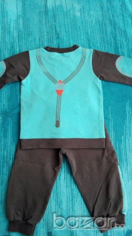 Бебешки комплект за момче от две части + блузка с дълъг ръкав, снимка 2 - Комплекти за бебе - 15911285