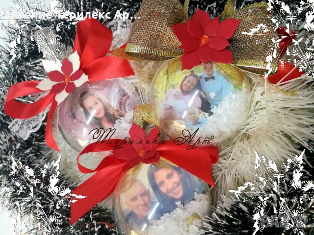 Коледна топка с лична снимка, снимка 2 - Коледни подаръци - 23461288