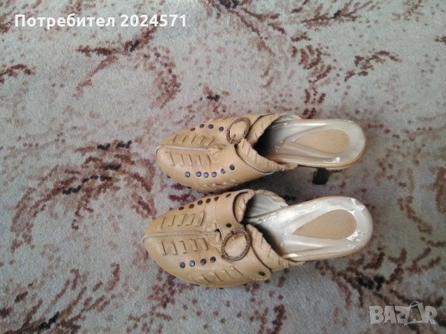 Дамско сабо от естествена кожа, снимка 4 - Дамски обувки на ток - 24154582