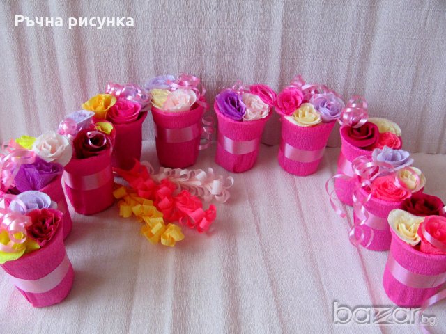Букетчета в розово по 2лв за брой букетче, снимка 3 - Декорация за дома - 20845877