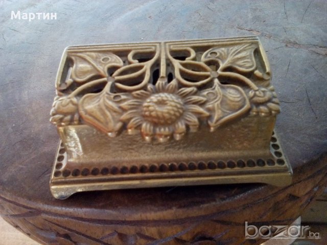 Стара масивна  бронзова - Мастилница - 1 бр. ( 777985) , снимка 3 - Декорация за дома - 18315332