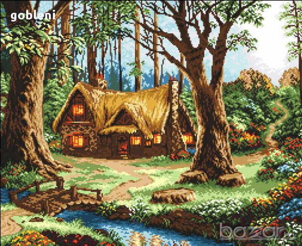  гоблен МАЛКАТА КЪЩИЧКА -Д40;размери/30*24/см.; 32цвята;34лв., снимка 2 - Гоблени - 8317947