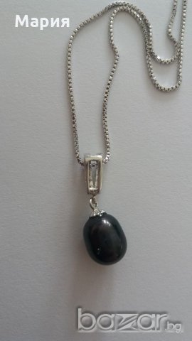 Сребърен комплект с естествени черни перли, снимка 5 - Бижутерийни комплекти - 21327052