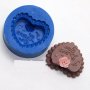 I Love You 3 D релефно сърце с розичка силиконов молд форма декорация торта фондан шоколад и др., снимка 1 - Форми - 18660052