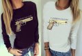 NEW! Дамски топ FASHION KILLER с GUN принт! Поръчай тениска С Твоя Снимка или идея!, снимка 4