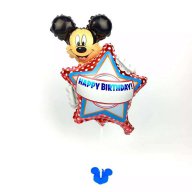 Mickey Мики маус звезда happy birthday балон фолио фолиев хелий или въздух парти рожден ден, снимка 1 - Други - 18094679