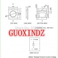 Led smd светодиоди 3528, 1W, 3V голям анод за подсветка на тв, снимка 2 - Части и Платки - 15478389