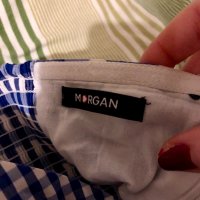 Morgan Дамска рокля и сандали - бяло и синьо каре, снимка 4 - Рокли - 24844812