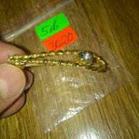 Позлатена старинна фиба шнола с кристал -387, снимка 2 - Колекции - 24069183