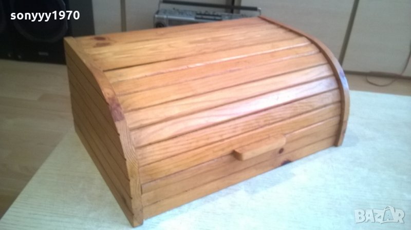дървена кутия за хляб-лакирана-40х26х17см, снимка 1