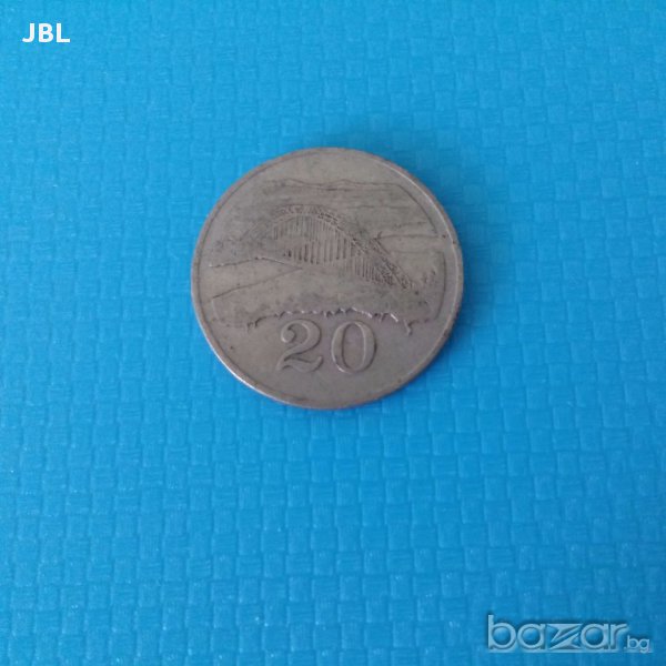 монета 20 цента 1980г Зимбабве 20 cent zimbabwe, снимка 1