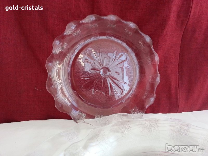  Ретро стъклени десертни чинии , снимка 1